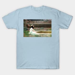 A Young Girl By A Pool - Herbert James Draper T-Shirt